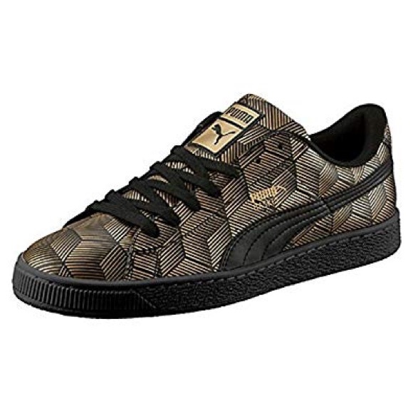 puma basket black and gold